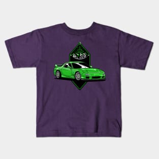 Green RX7 - Legend JDM car Kids T-Shirt